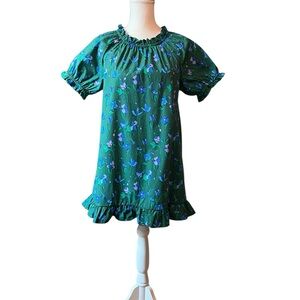 Hill House Green Floral Mini The Nap Dress Size Small